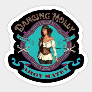 Dancing Molly Ahoy Matey Pirate Sticker